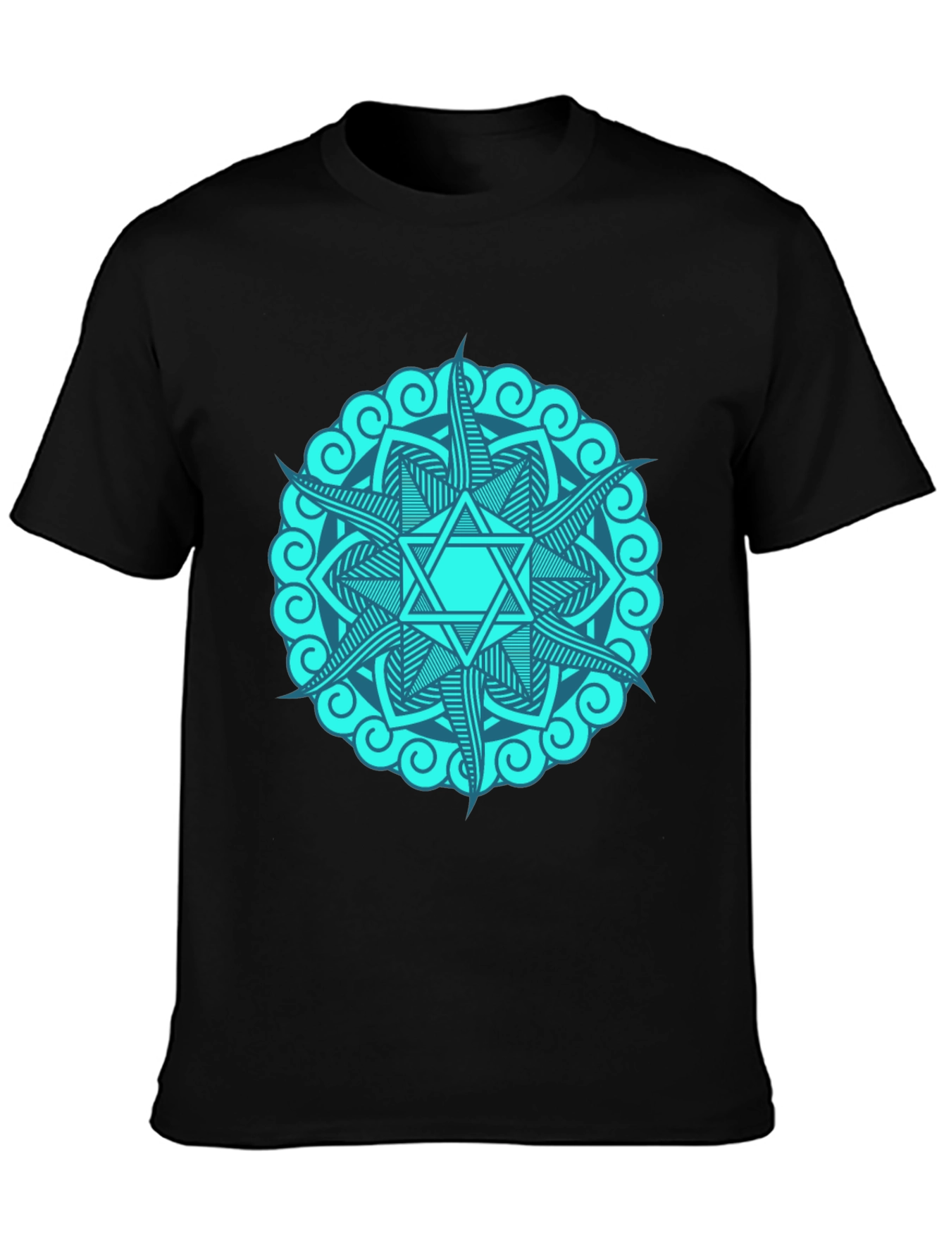 Teal Mandala Star Graphic T-Shirt