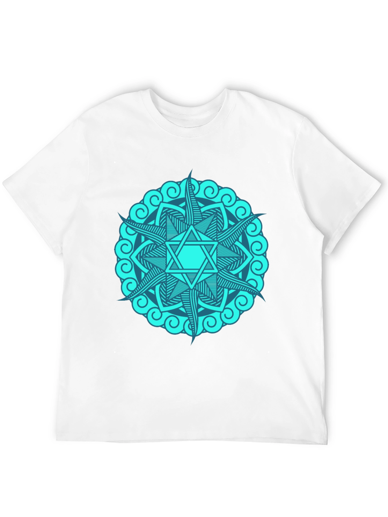Teal Mandala Star Graphic T-Shirt