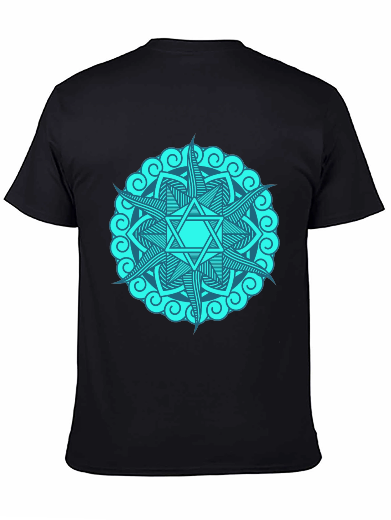 Teal Mandala Star Graphic T-Shirt