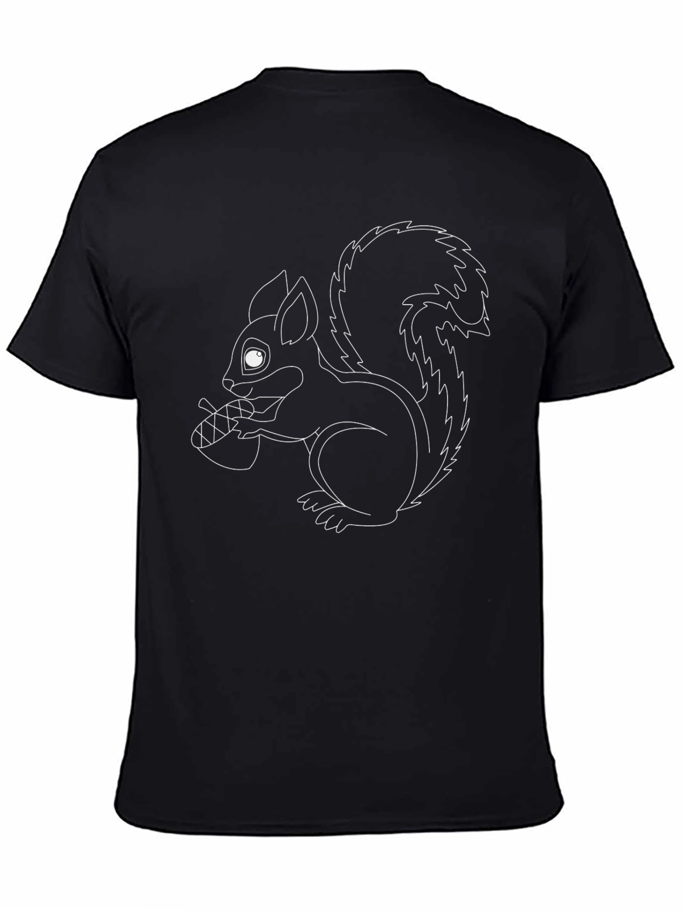 Squirrel Outline Graphic Tee - Black