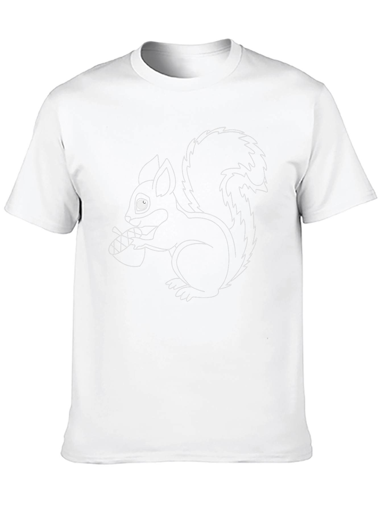 Squirrel Outline Graphic Tee - Black