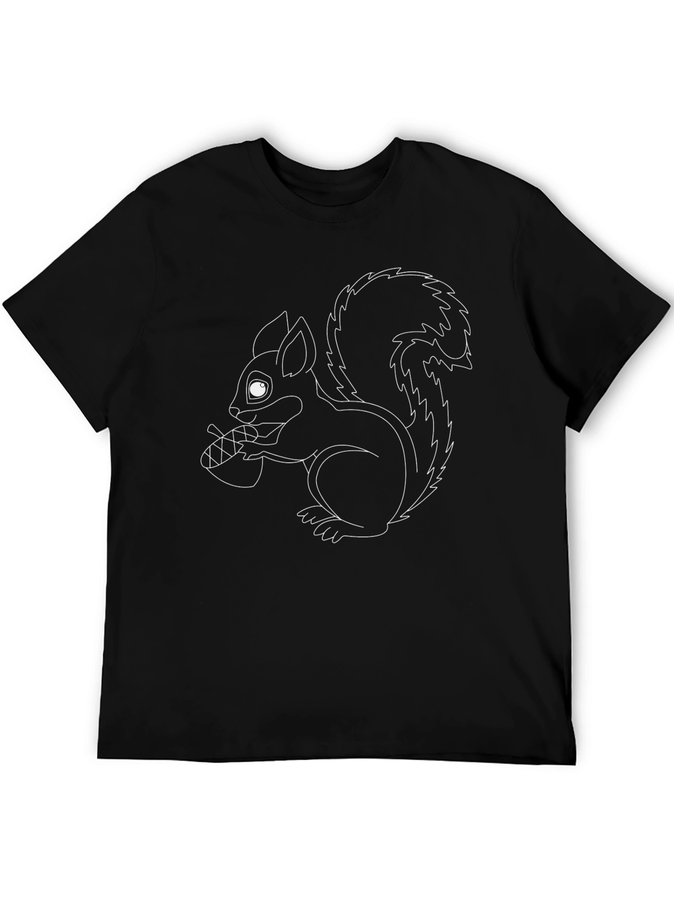 Squirrel Outline Graphic Tee - Black