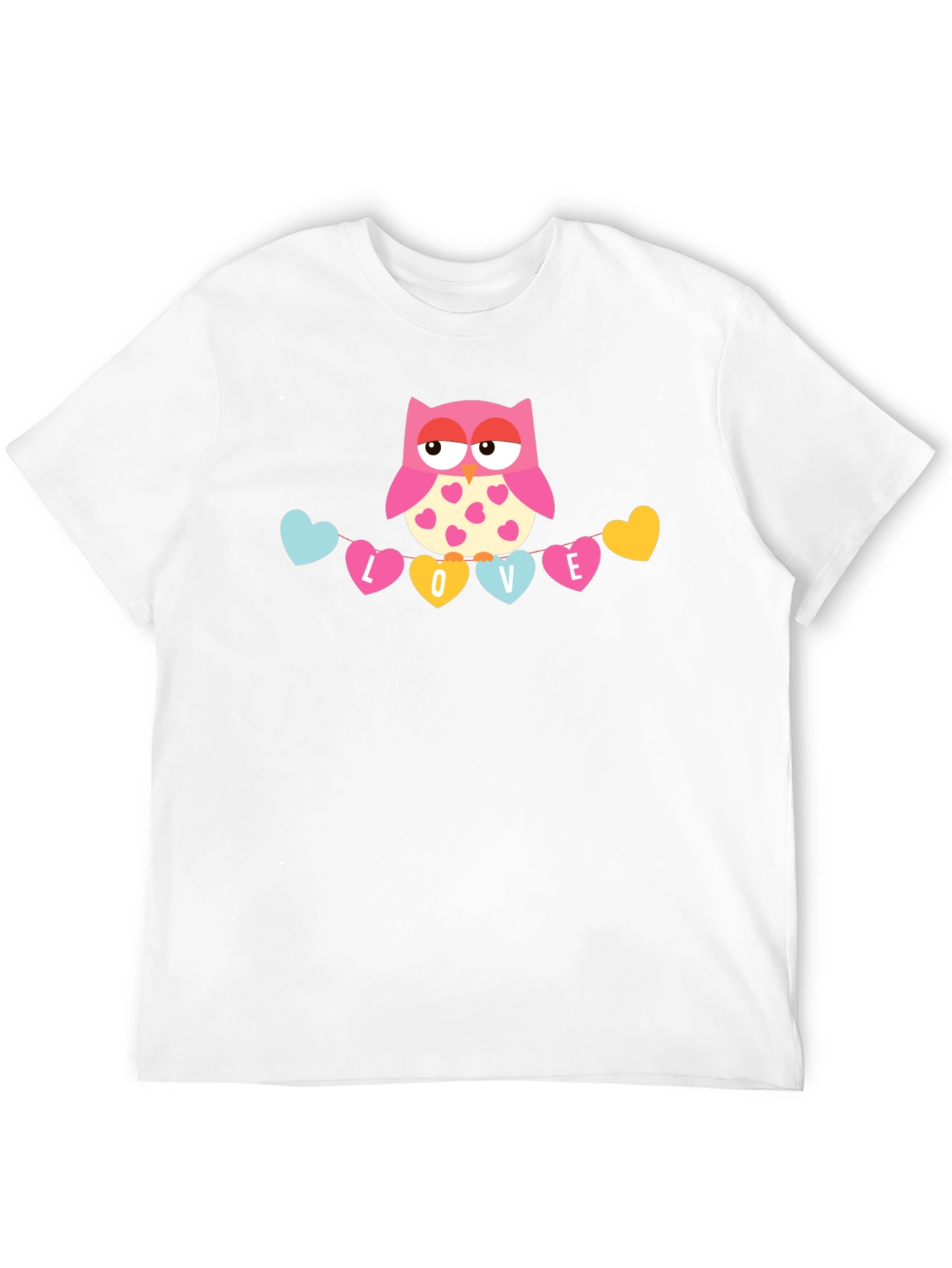 Owl Love Valentines Graphic T-Shirt - Black
