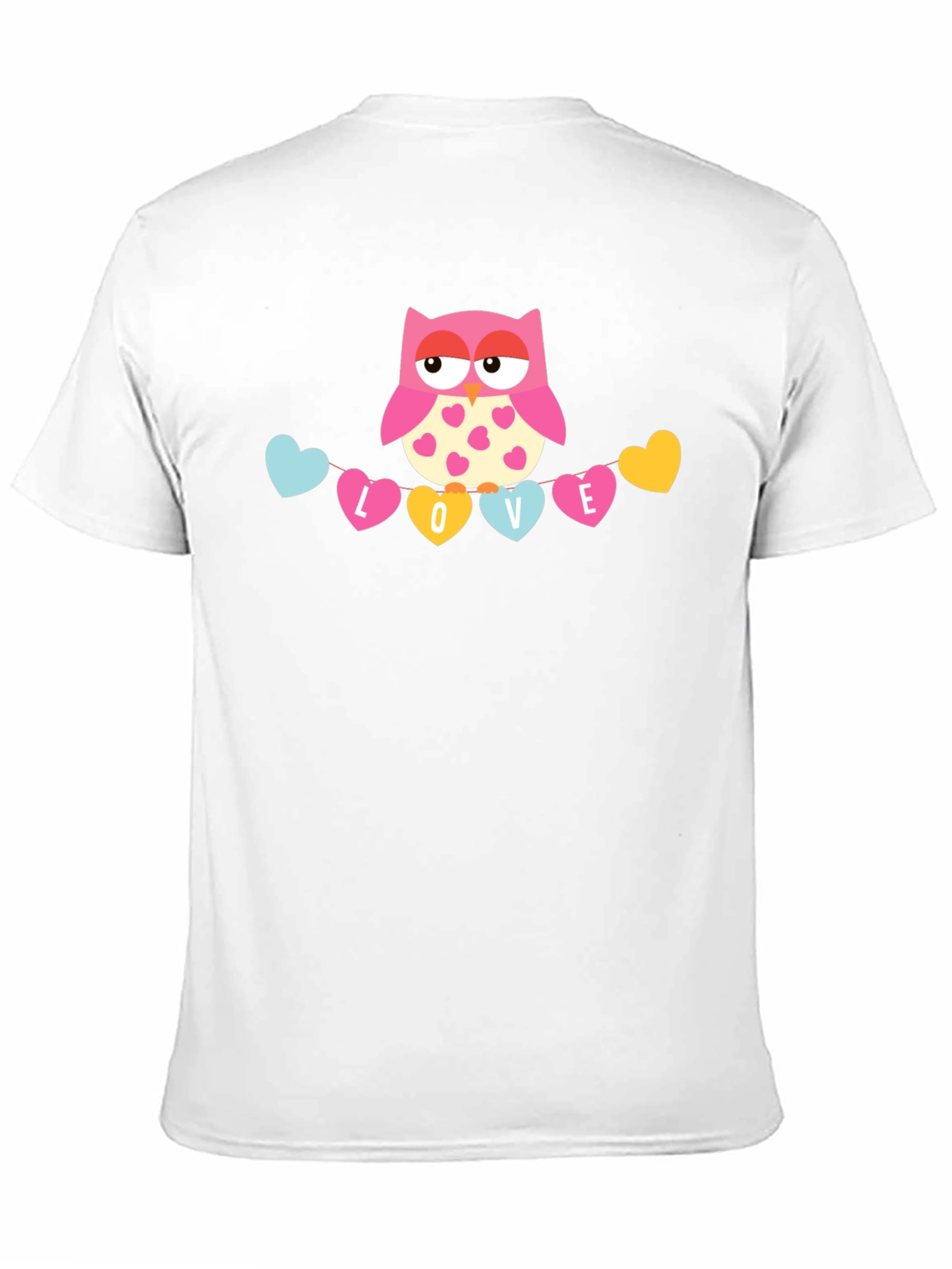 Owl Love Valentines Graphic T-Shirt - Black