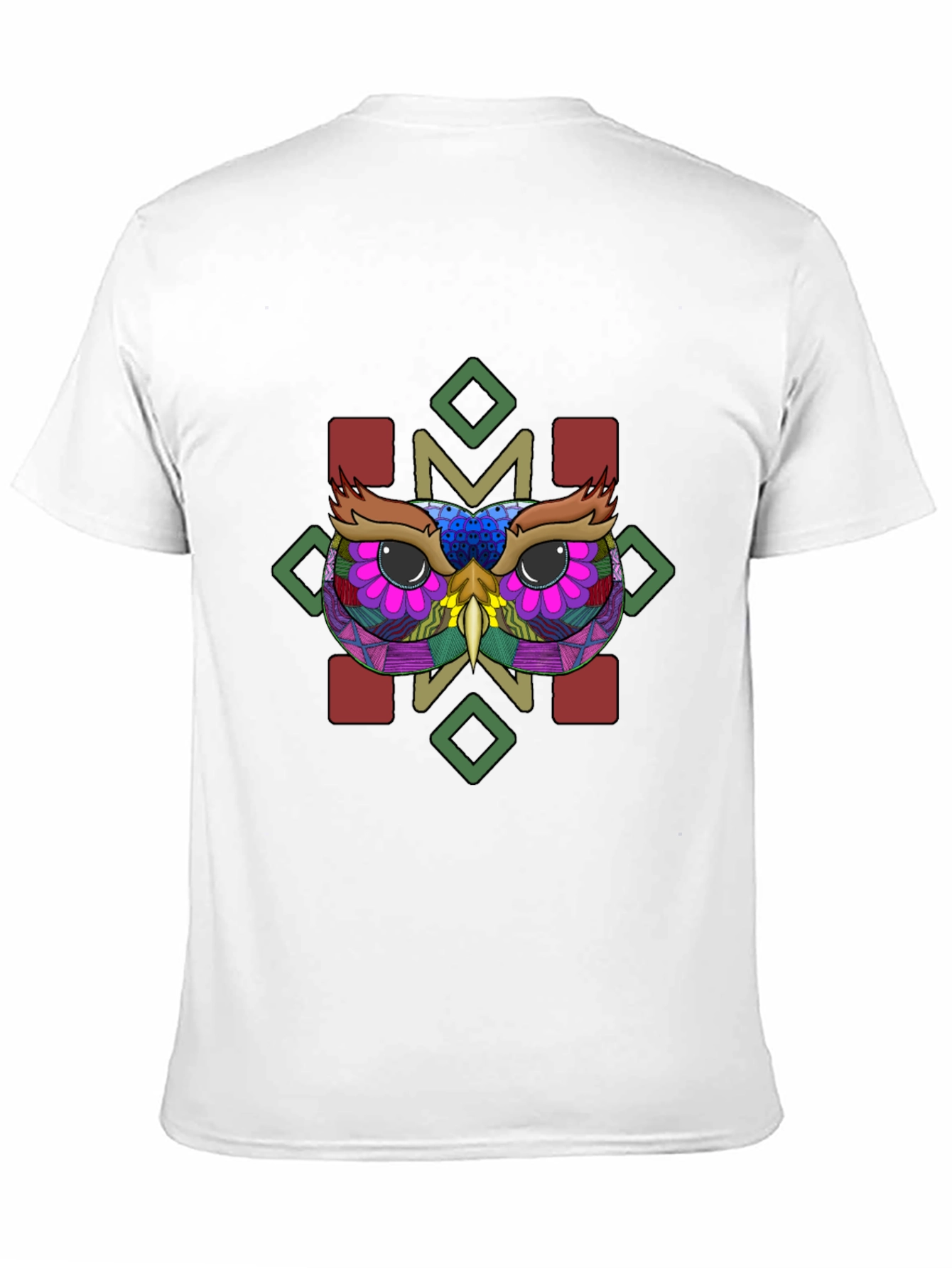 Owl Graphic Tee - Black Cotton Blend Shirt