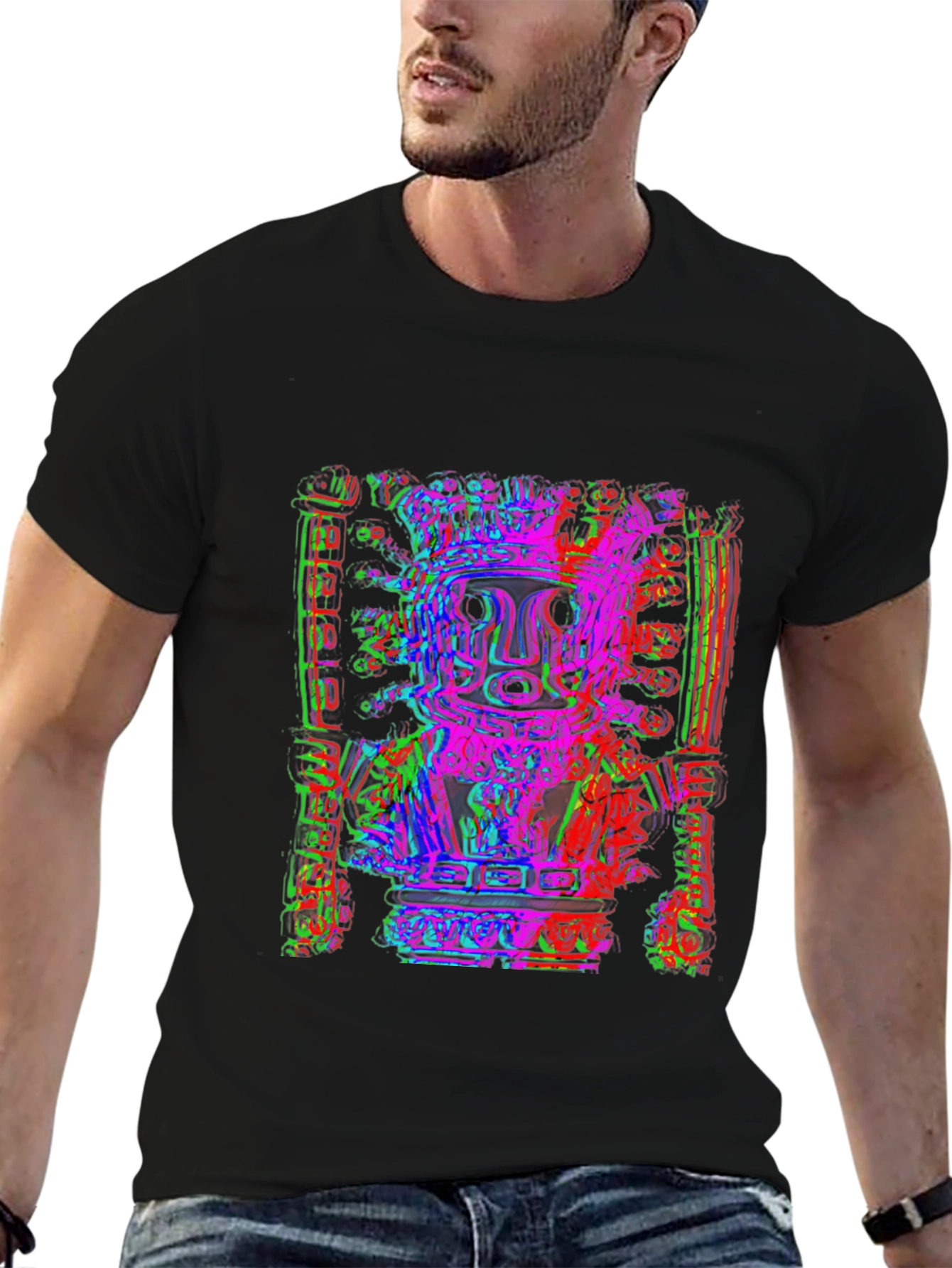 Abstract Graphic Print Crew Neck Tee