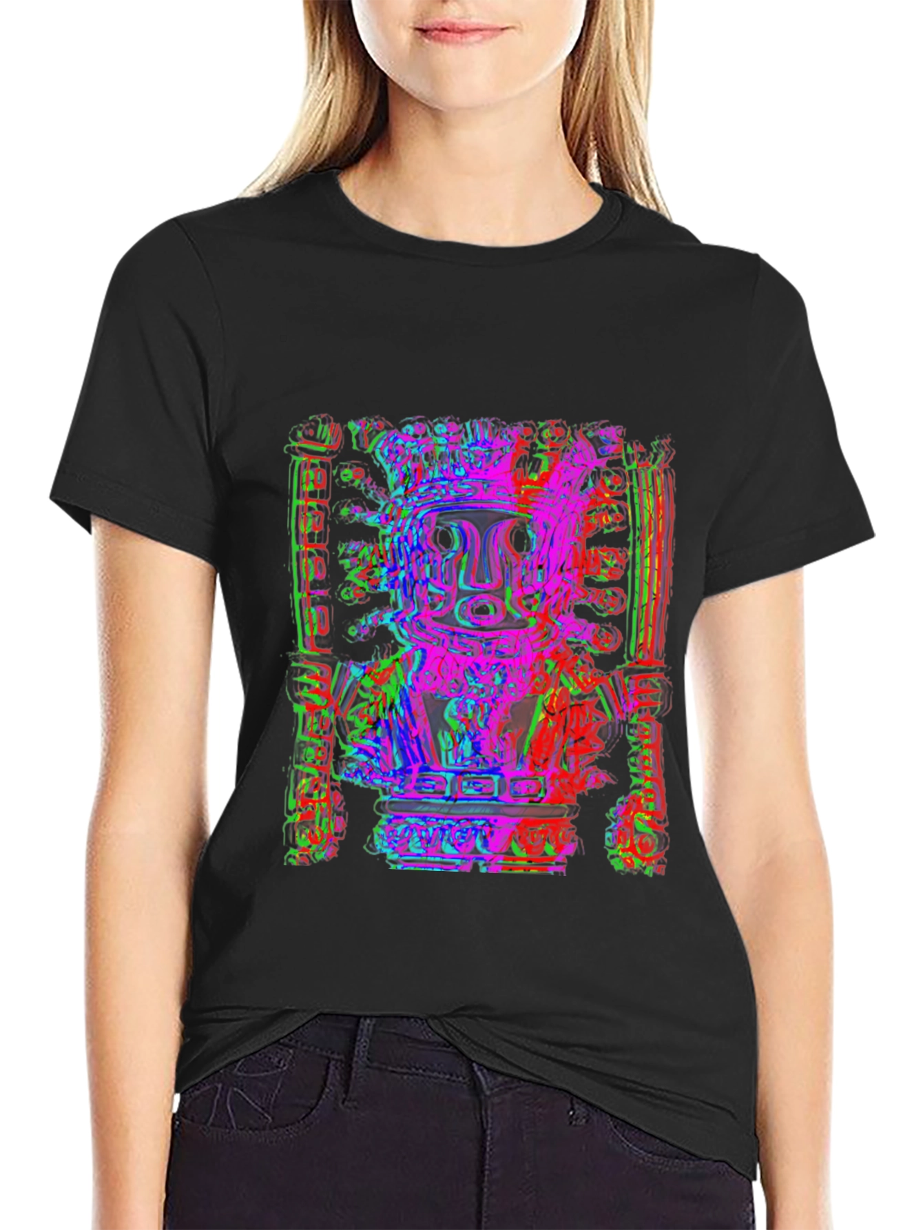 Abstract Graphic Print Crew Neck Tee