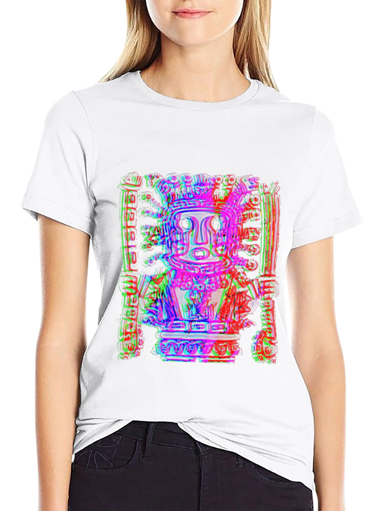 Abstract Graphic Print Crew Neck Tee