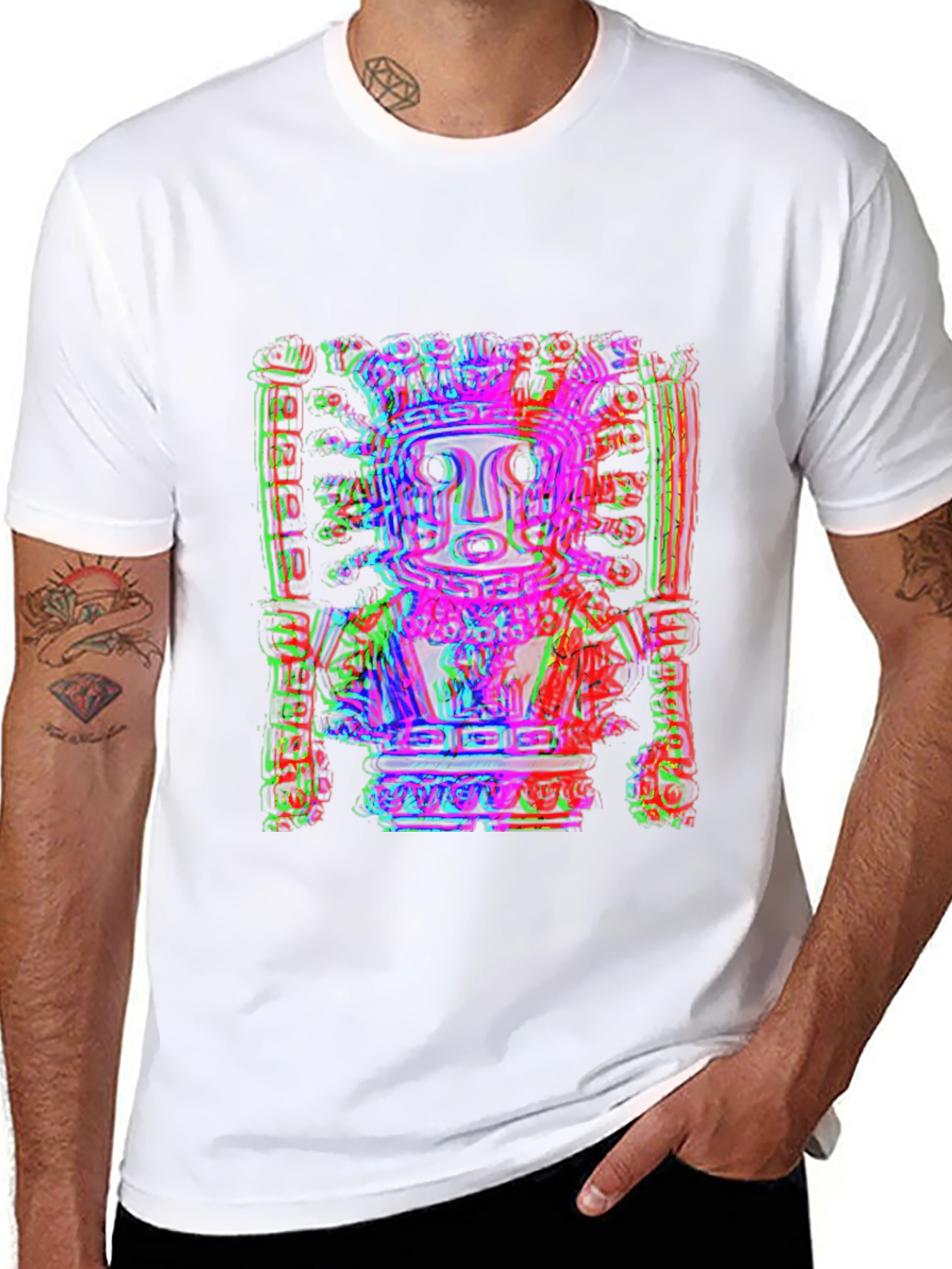 Abstract Graphic Print Crew Neck Tee