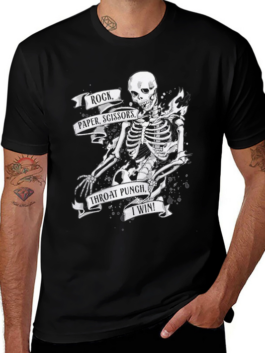 Rock Paper Scissors Throat Punch Skeleton T-Shirt
