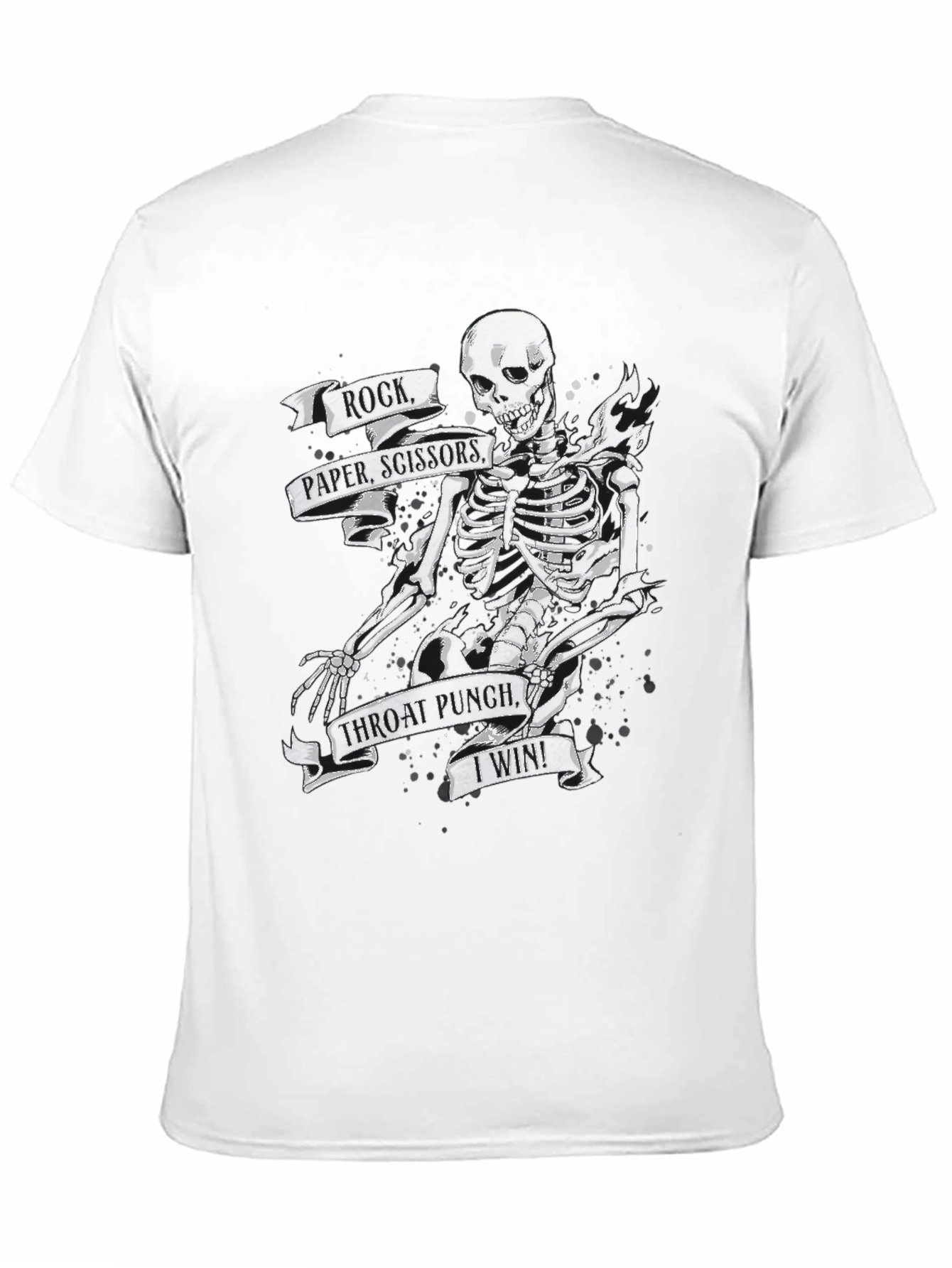 Rock Paper Scissors Throat Punch Skeleton T-Shirt