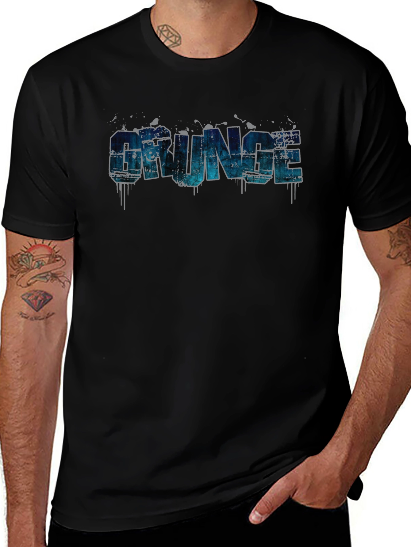 Grunge Style Graphic Print T-Shirt