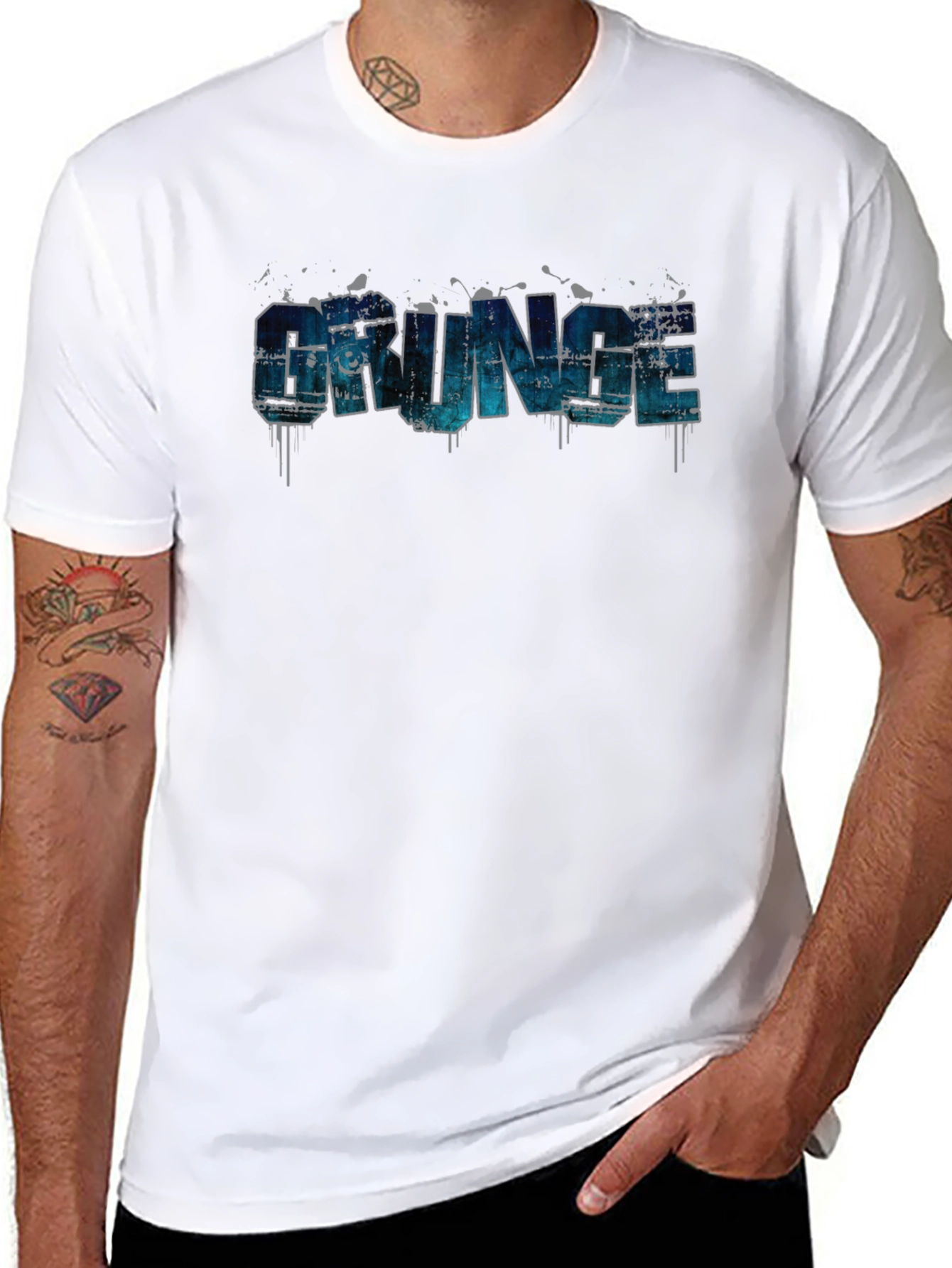 Grunge Style Graphic Print T-Shirt