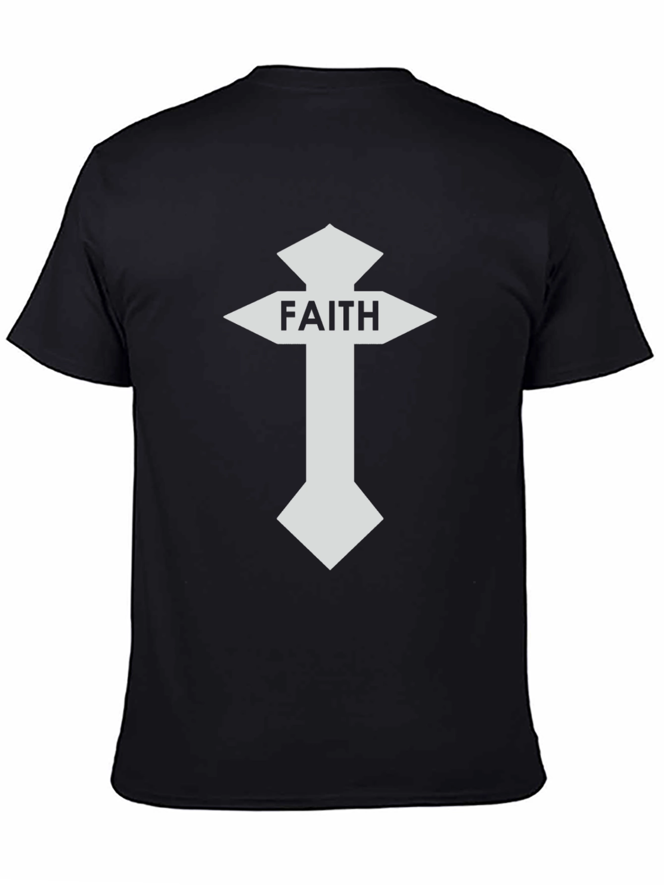 Faith Cross Graphic Tee - Black Christian T-Shirt