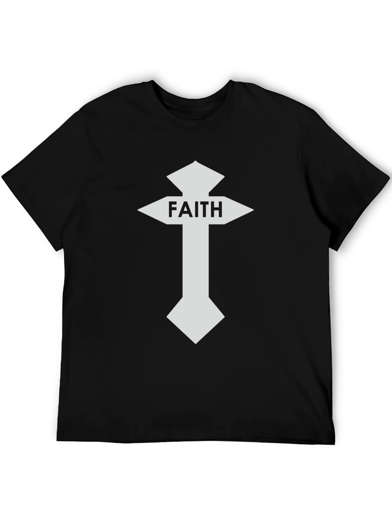 Faith Cross Graphic Tee - Black Christian T-Shirt