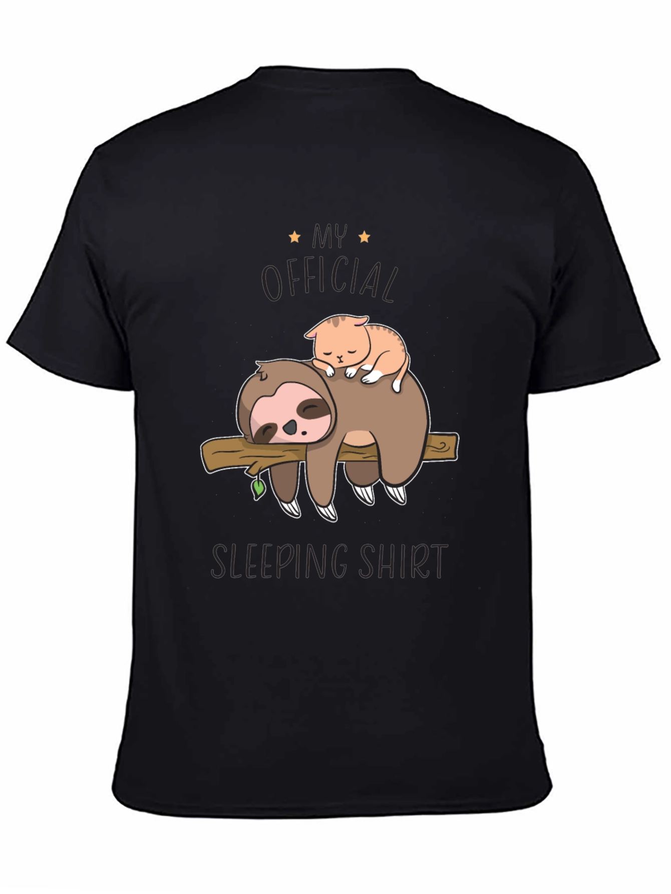 My Official Sleeping Shirt - Sloth & Cat Tee
