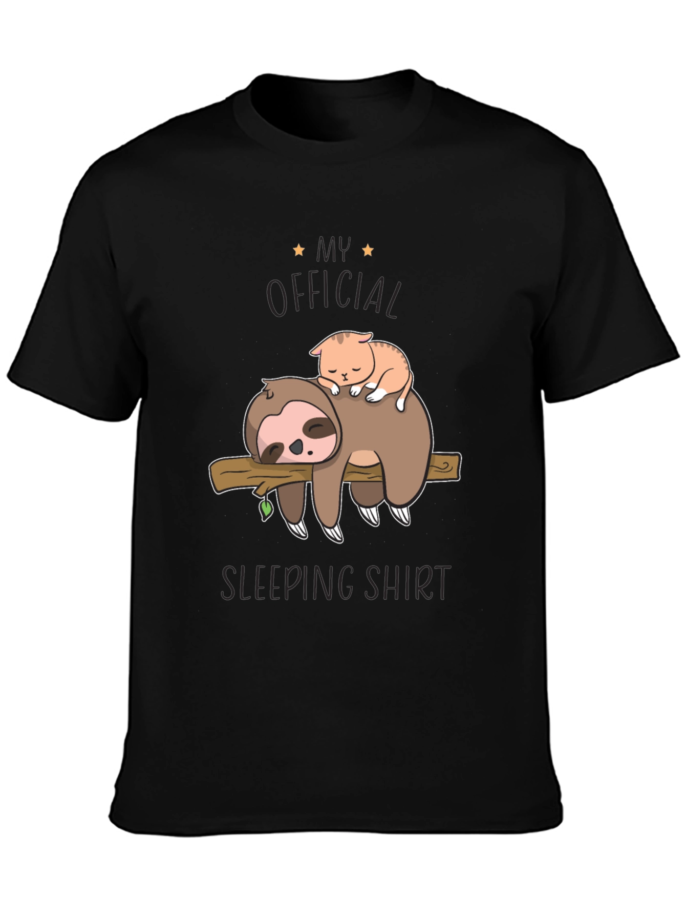 My Official Sleeping Shirt - Sloth & Cat Tee
