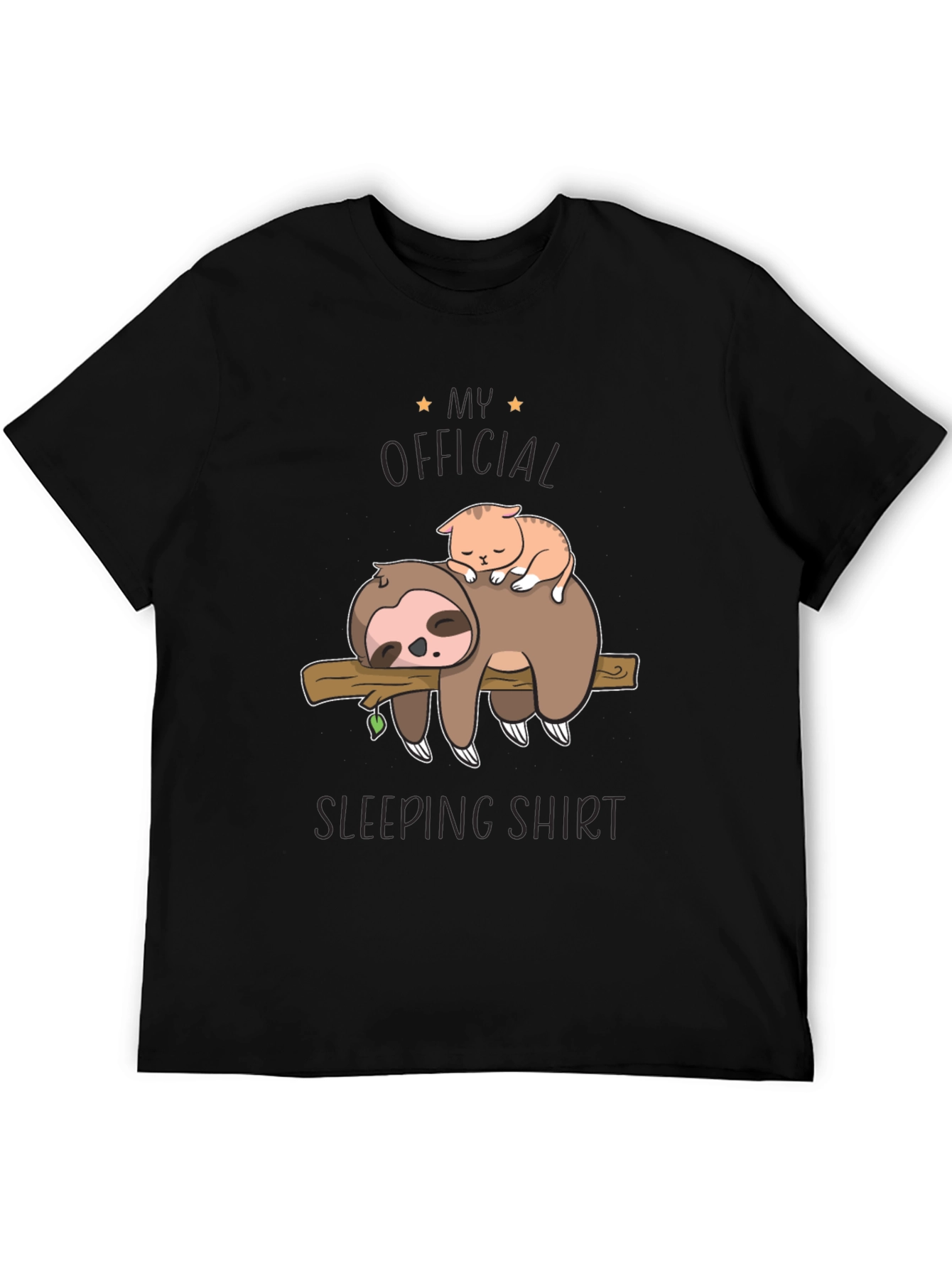 My Official Sleeping Shirt - Sloth & Cat Tee