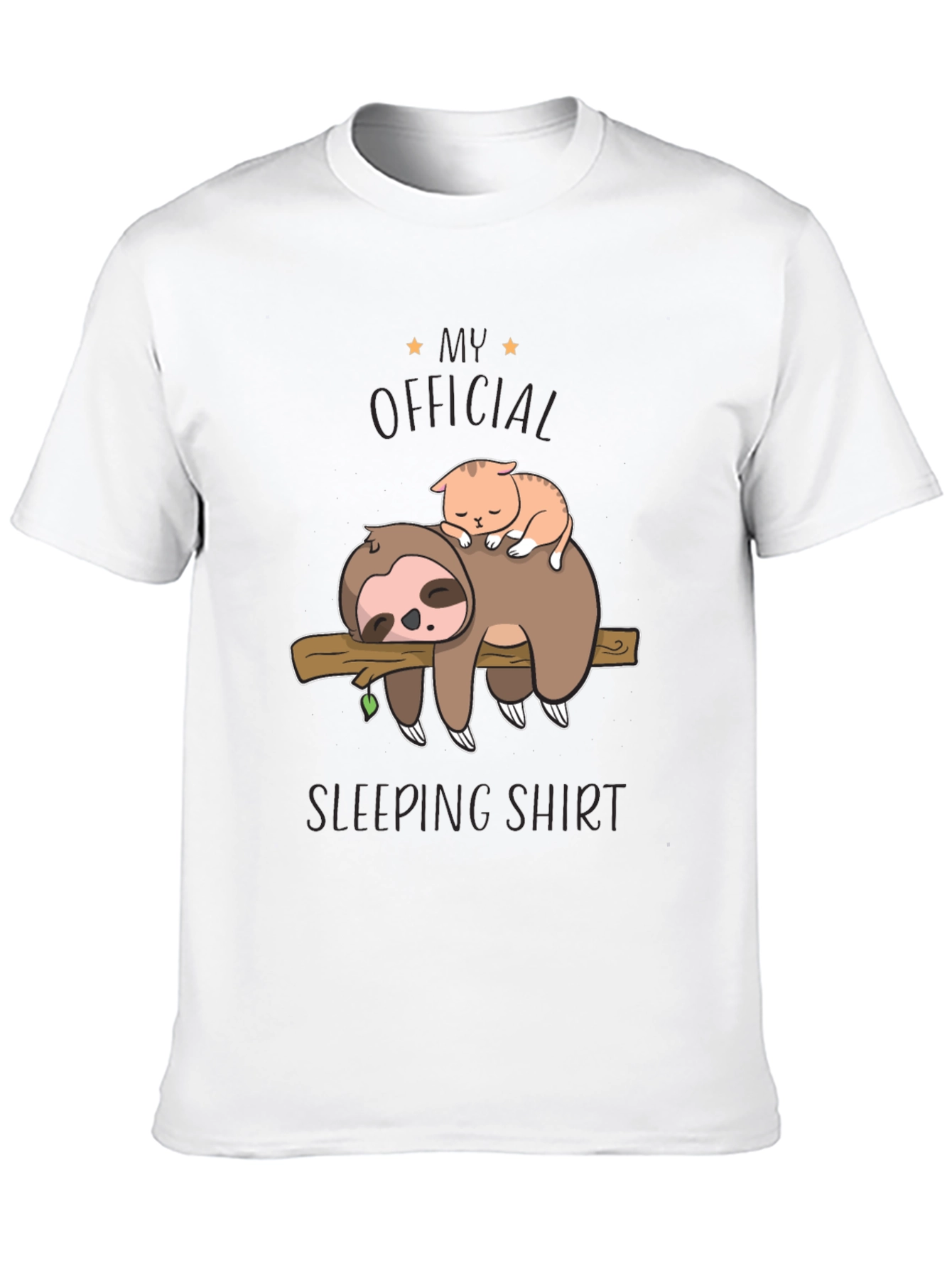 My Official Sleeping Shirt - Sloth & Cat Tee