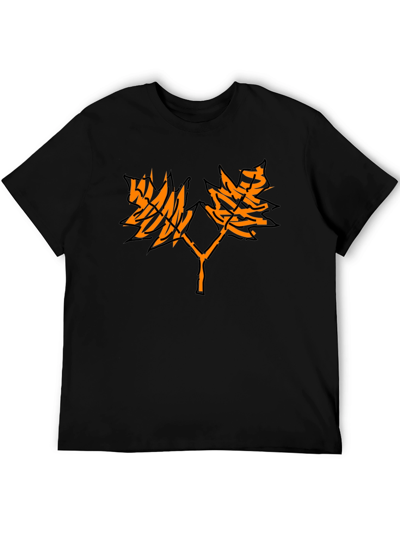 Maple Leaf Graphic Black T-Shirt