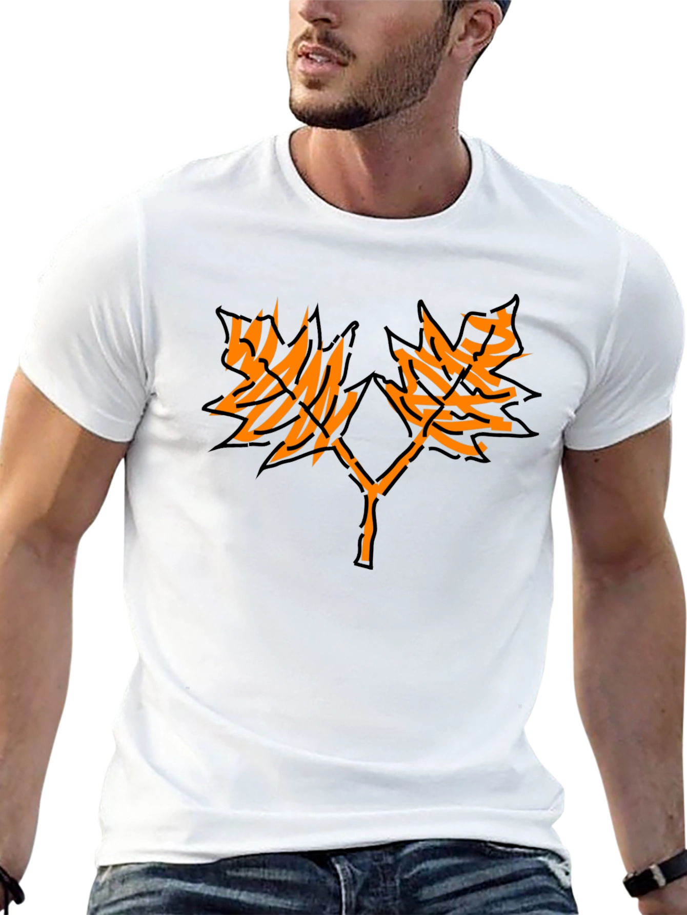 Maple Leaf Graphic Black T-Shirt