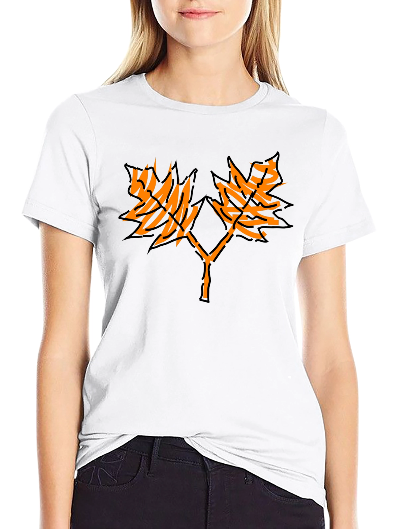 Maple Leaf Graphic Black T-Shirt
