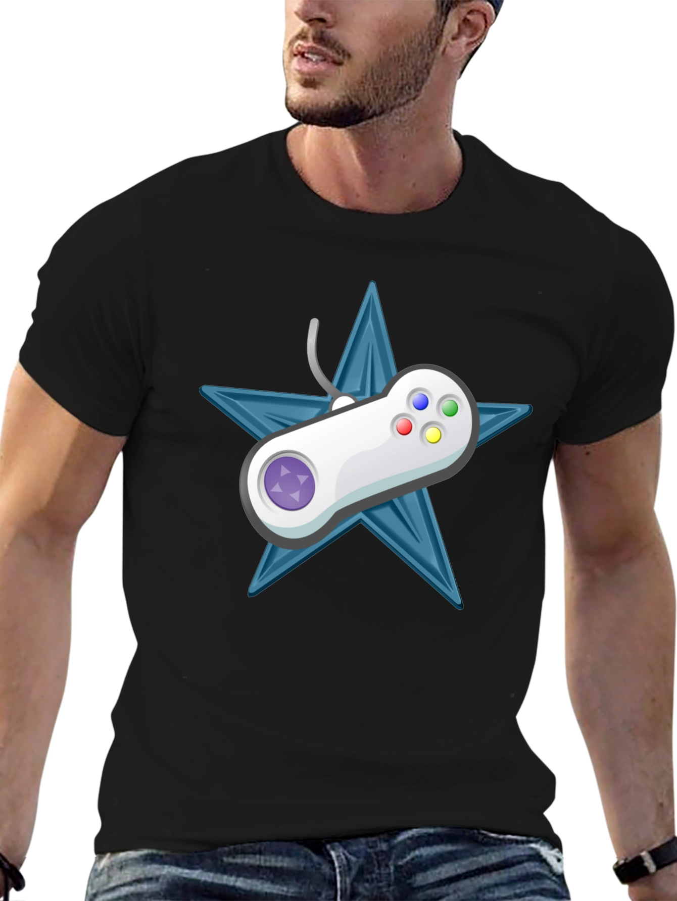 Retro Gamer Tee: Starry Controller Design