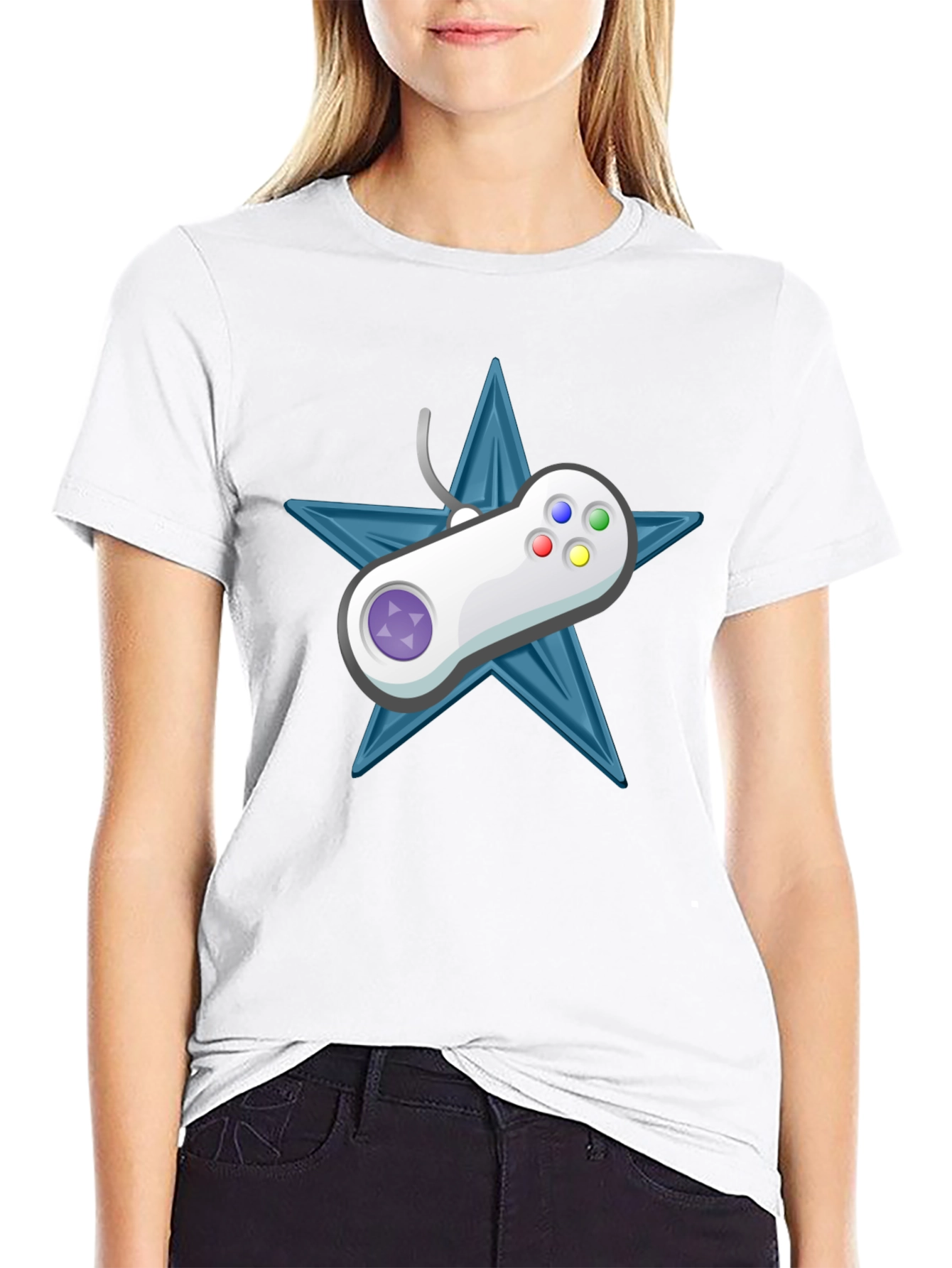 Retro Gamer Tee: Starry Controller Design
