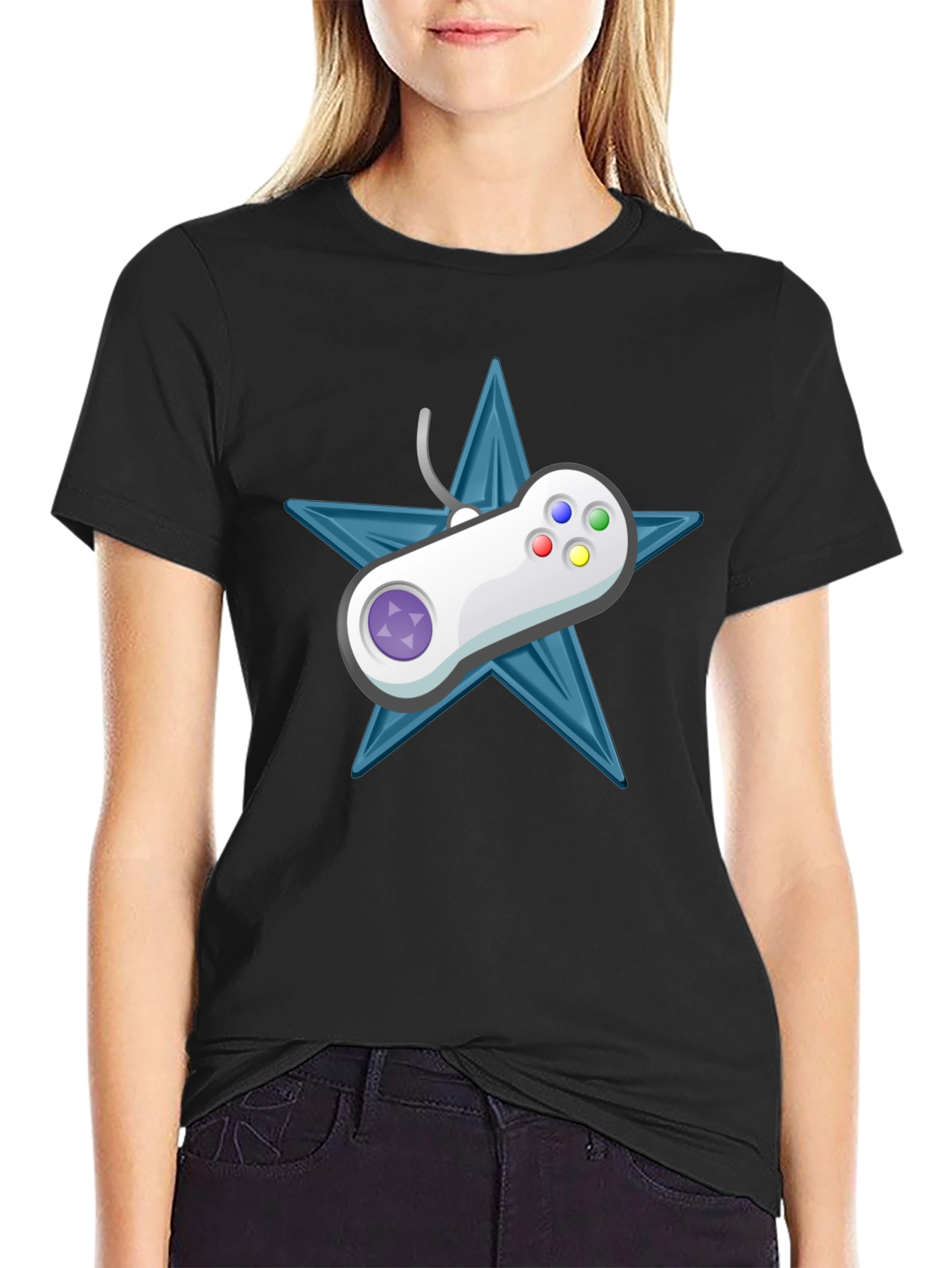 Retro Gamer Tee: Starry Controller Design