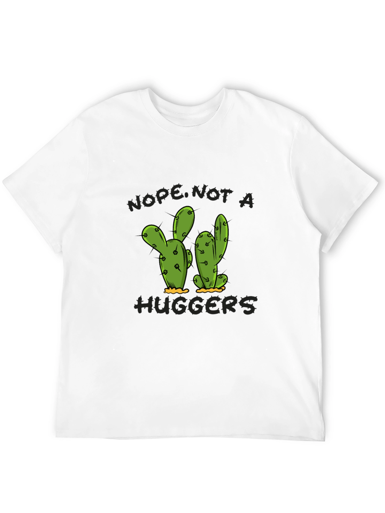 Nope Not A Hugger Cactus Graphic T-Shirt