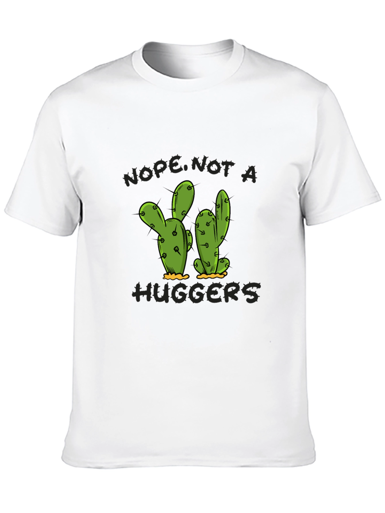 Nope Not A Hugger Cactus Graphic T-Shirt