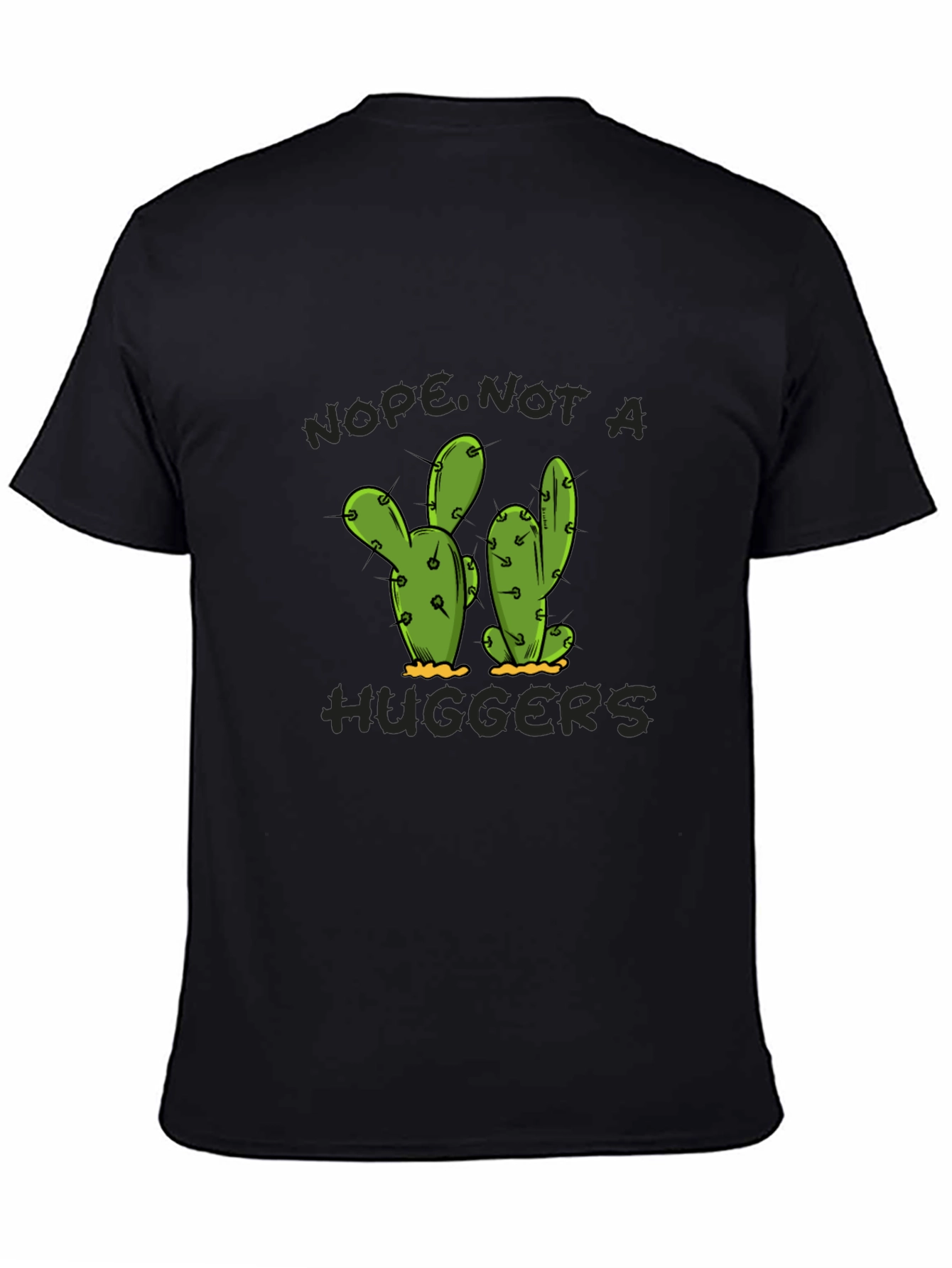 Nope Not A Hugger Cactus Graphic T-Shirt