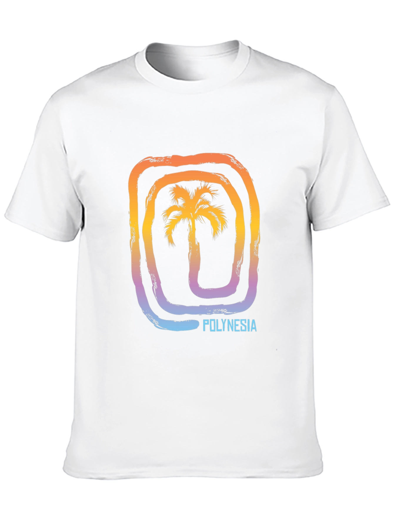 Polynesia Palm Tree Graphic Tee - Black Cotton