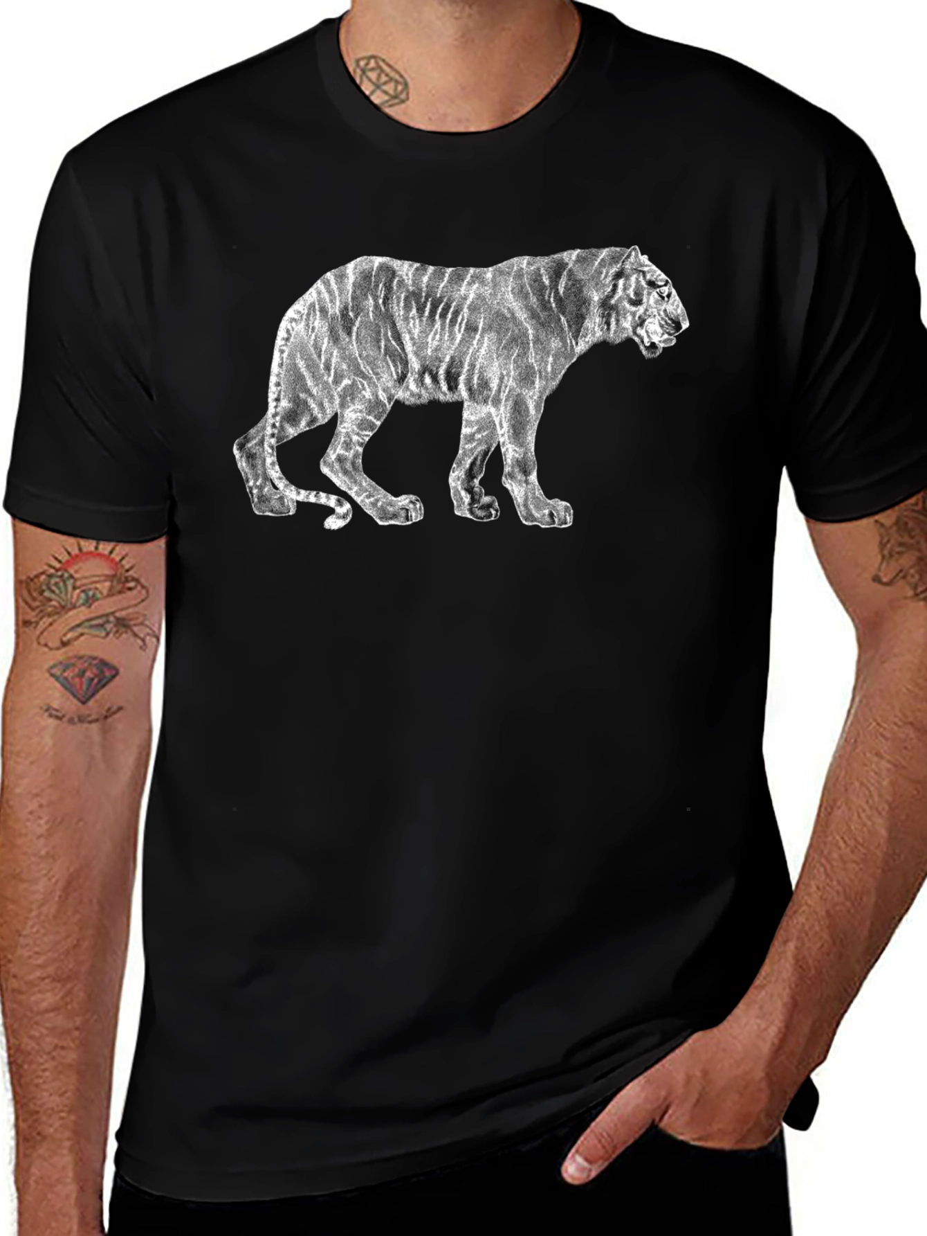 Black Tiger Graphic T-Shirt