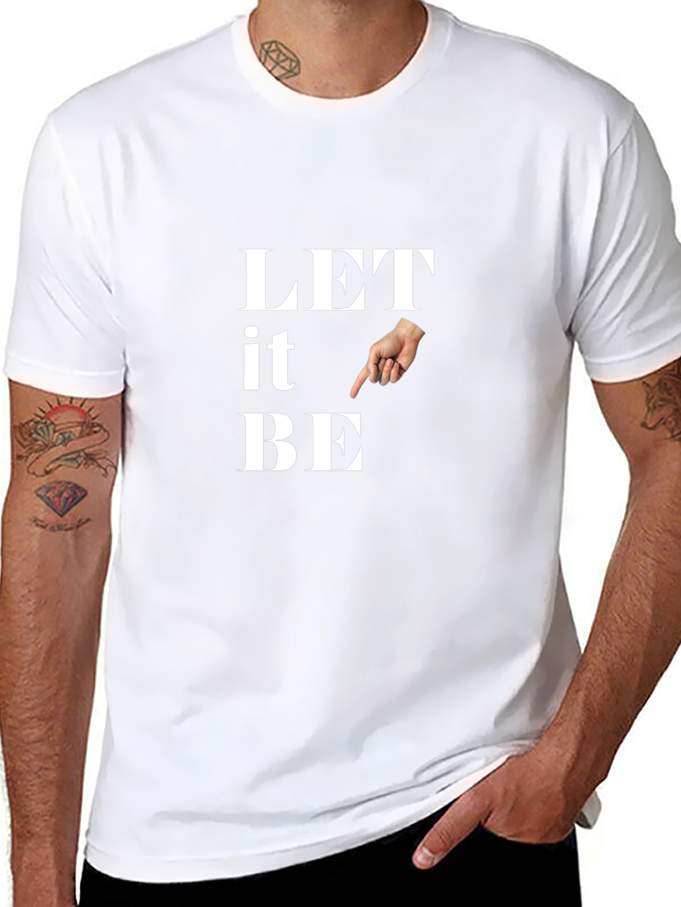 Let It Be Pointing Hand Graphic Tee