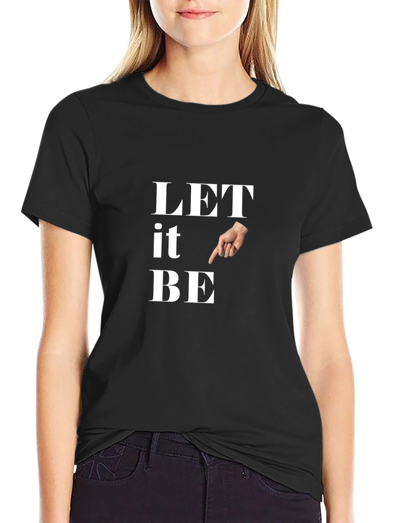 Let It Be Pointing Hand Graphic Tee