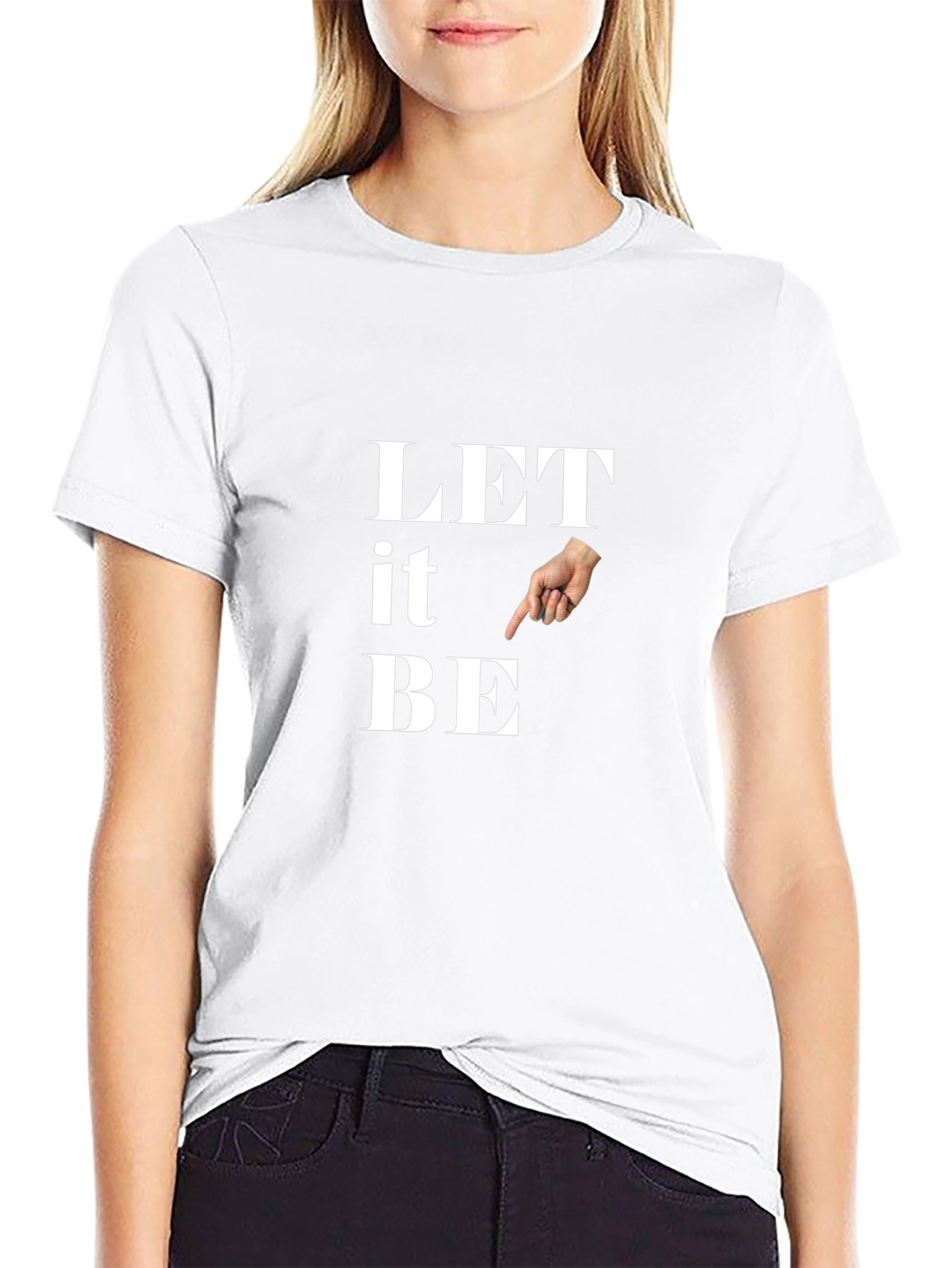 Let It Be Pointing Hand Graphic Tee