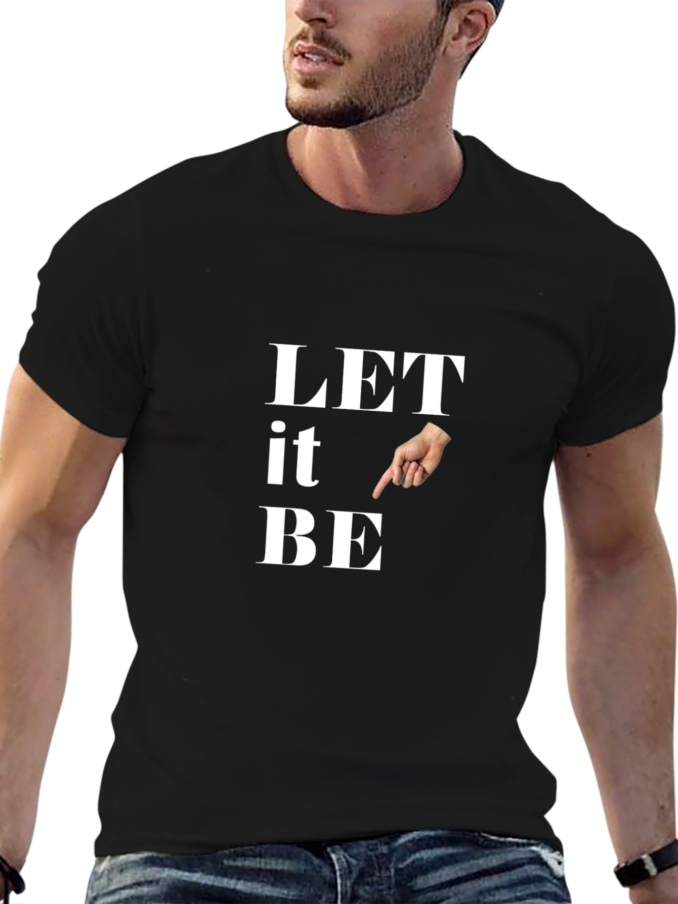 Let It Be Pointing Hand Graphic Tee