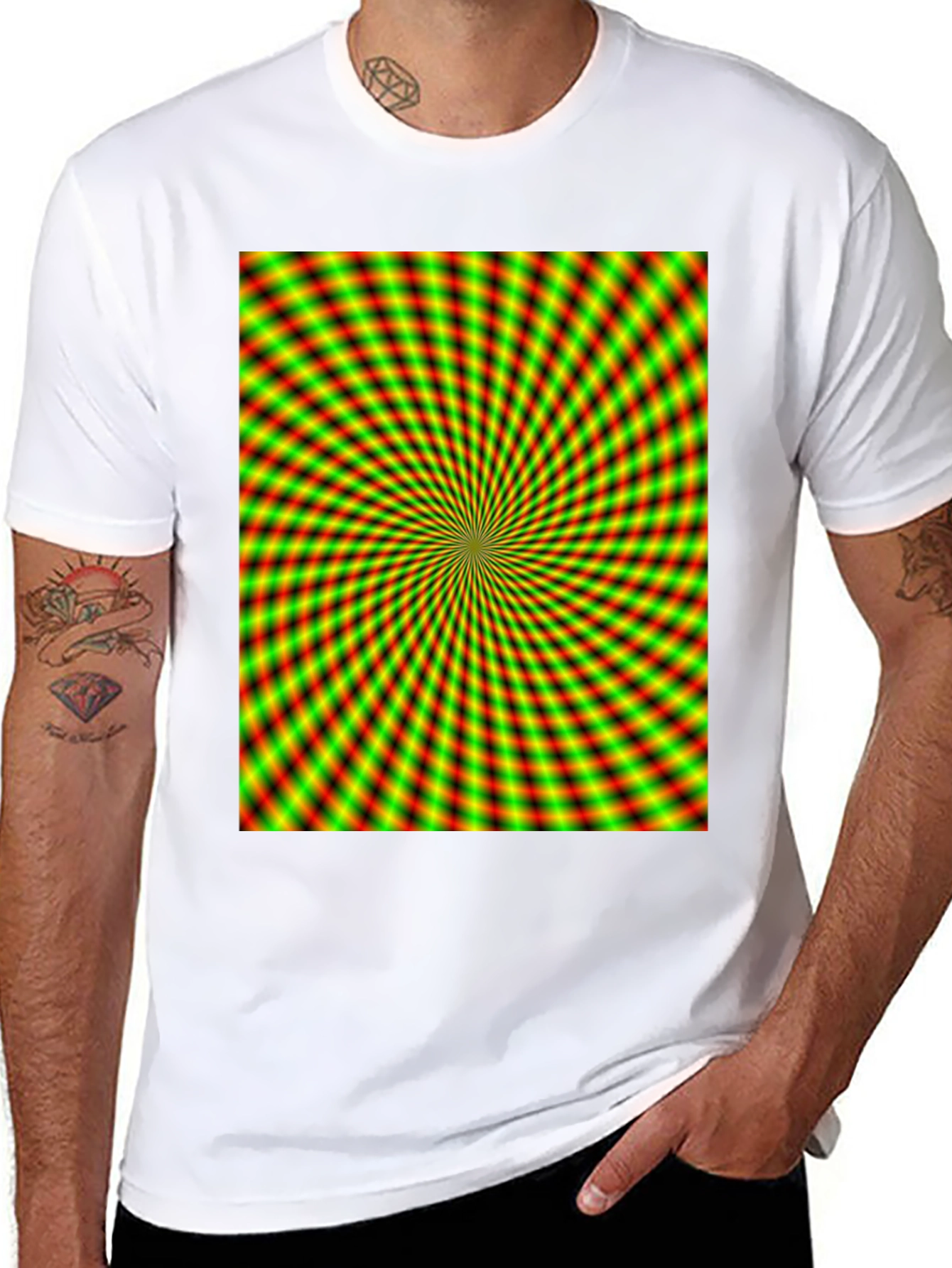 Psychedelic Illusion T-Shirt - Black Crew Neck