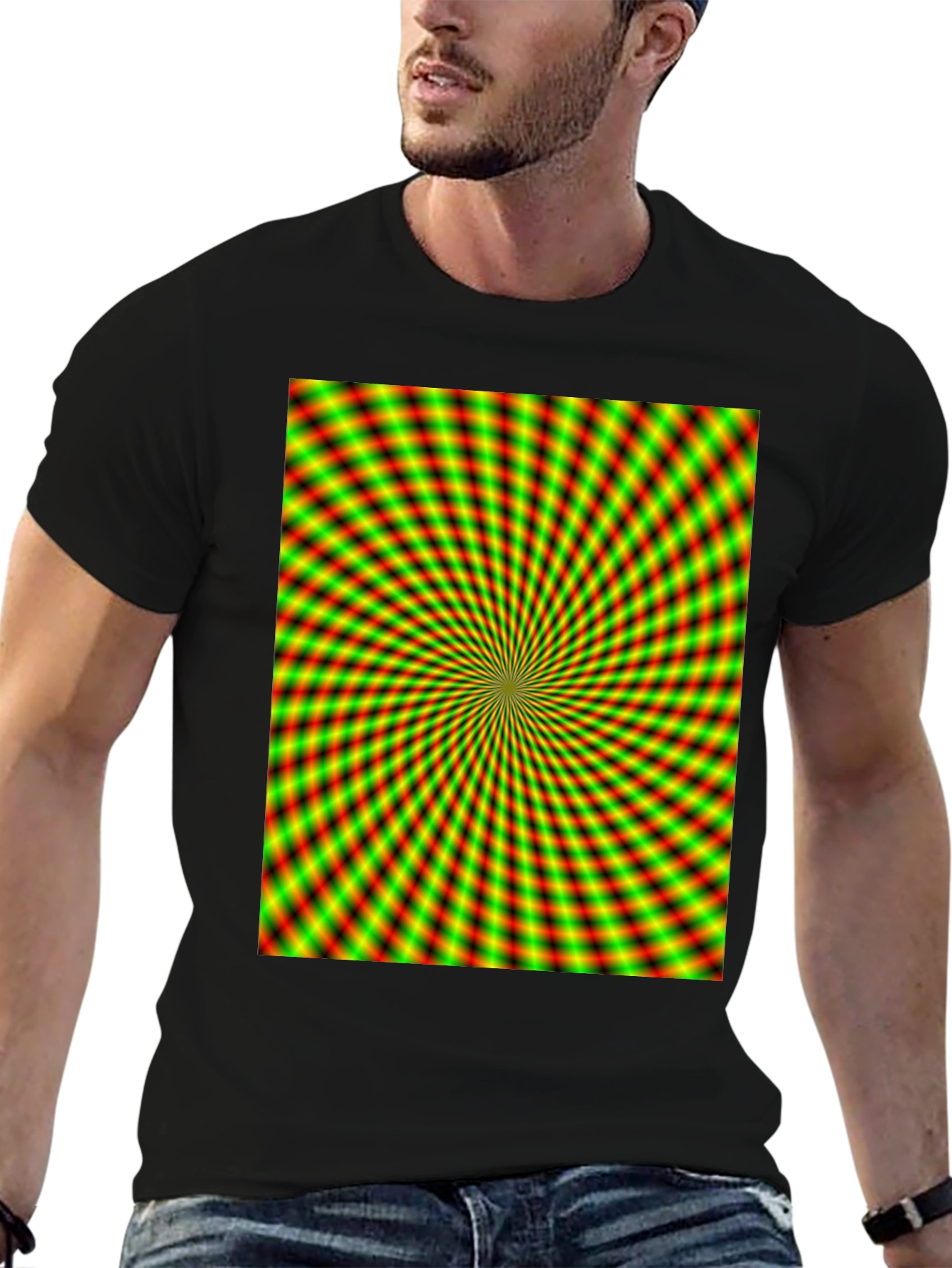 Psychedelic Illusion T-Shirt - Black Crew Neck