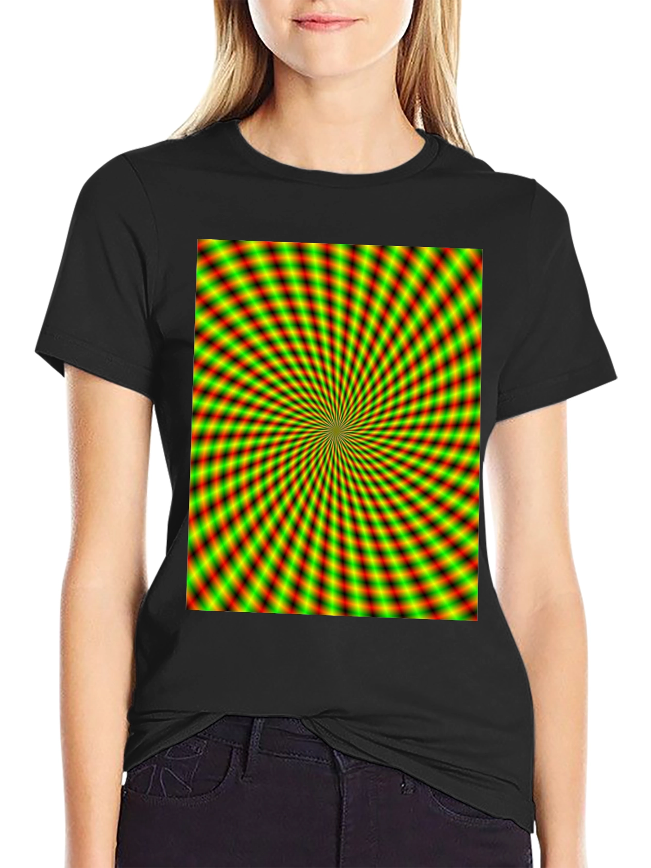 Psychedelic Illusion T-Shirt - Black Crew Neck