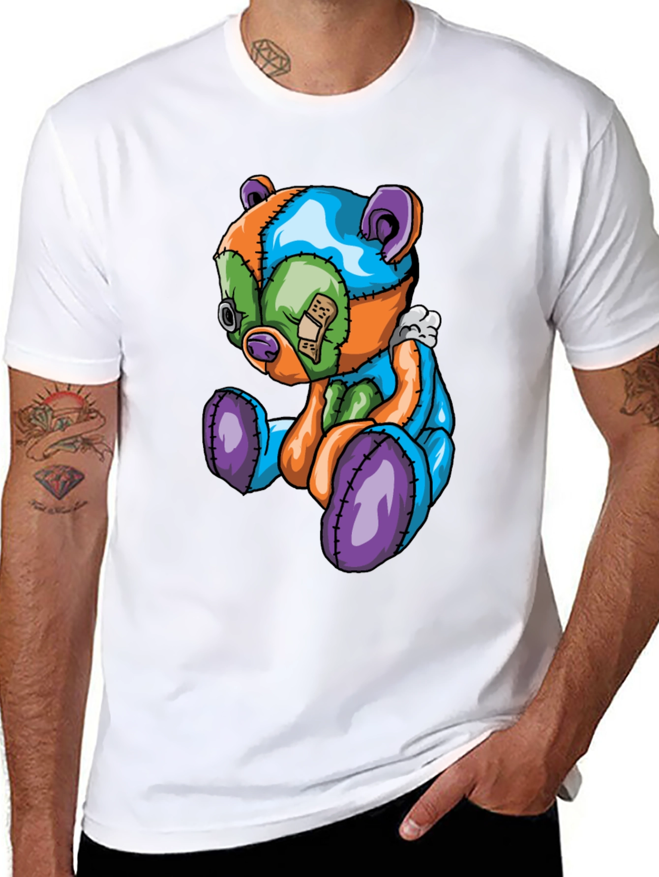 Patchwork Bear Graphic Tee
