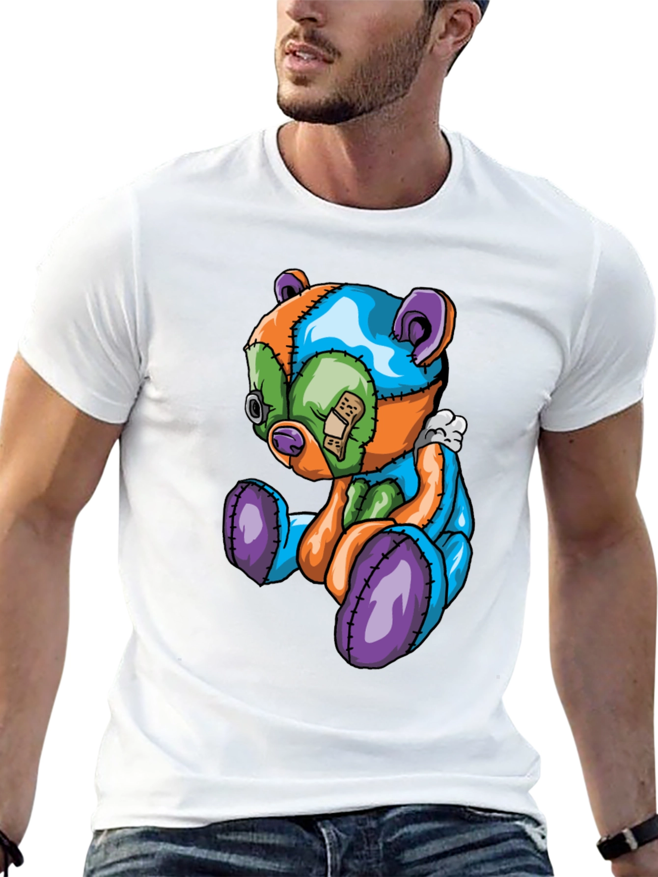 Patchwork Bear Graphic Tee