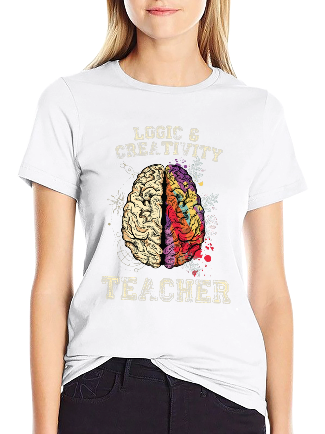 Logic & Creativity Teacher Brain T-Shirt