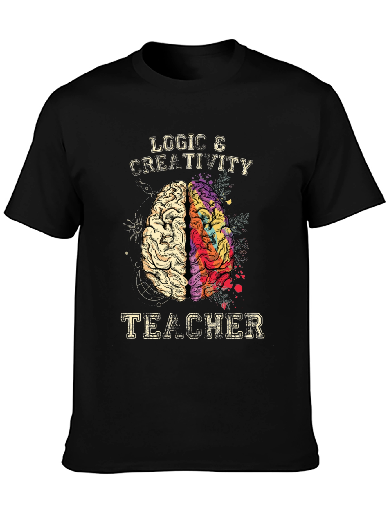 Logic & Creativity Teacher Brain T-Shirt