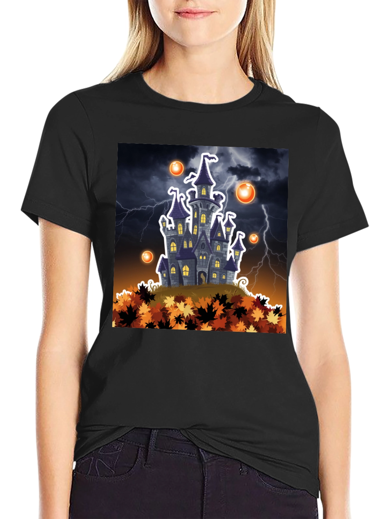 Halloween Castle T-Shirt - Spooky Season Apparel