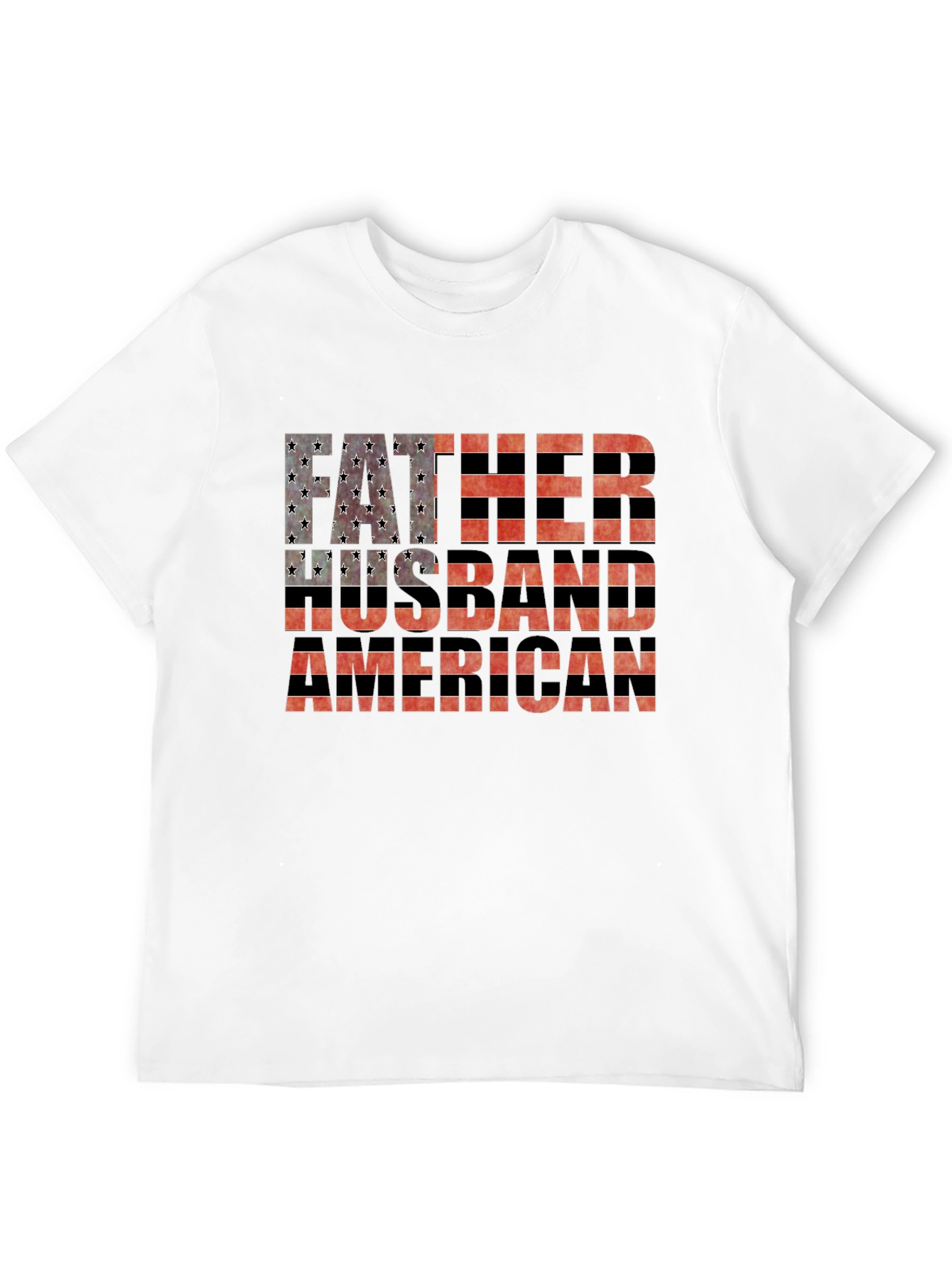 Father Husband American Flag Graphic Tee