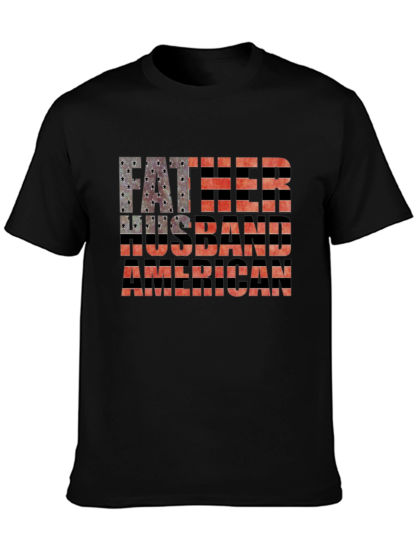 Father Husband American Flag Graphic Tee
