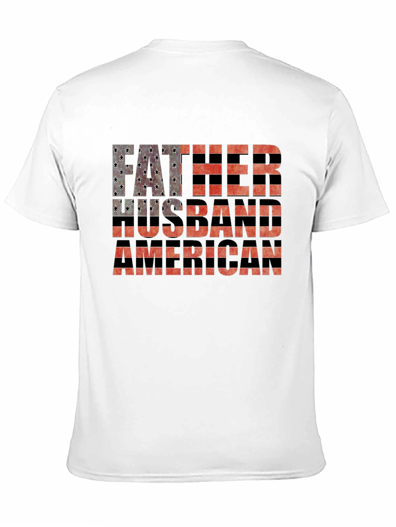 Father Husband American Flag Graphic Tee