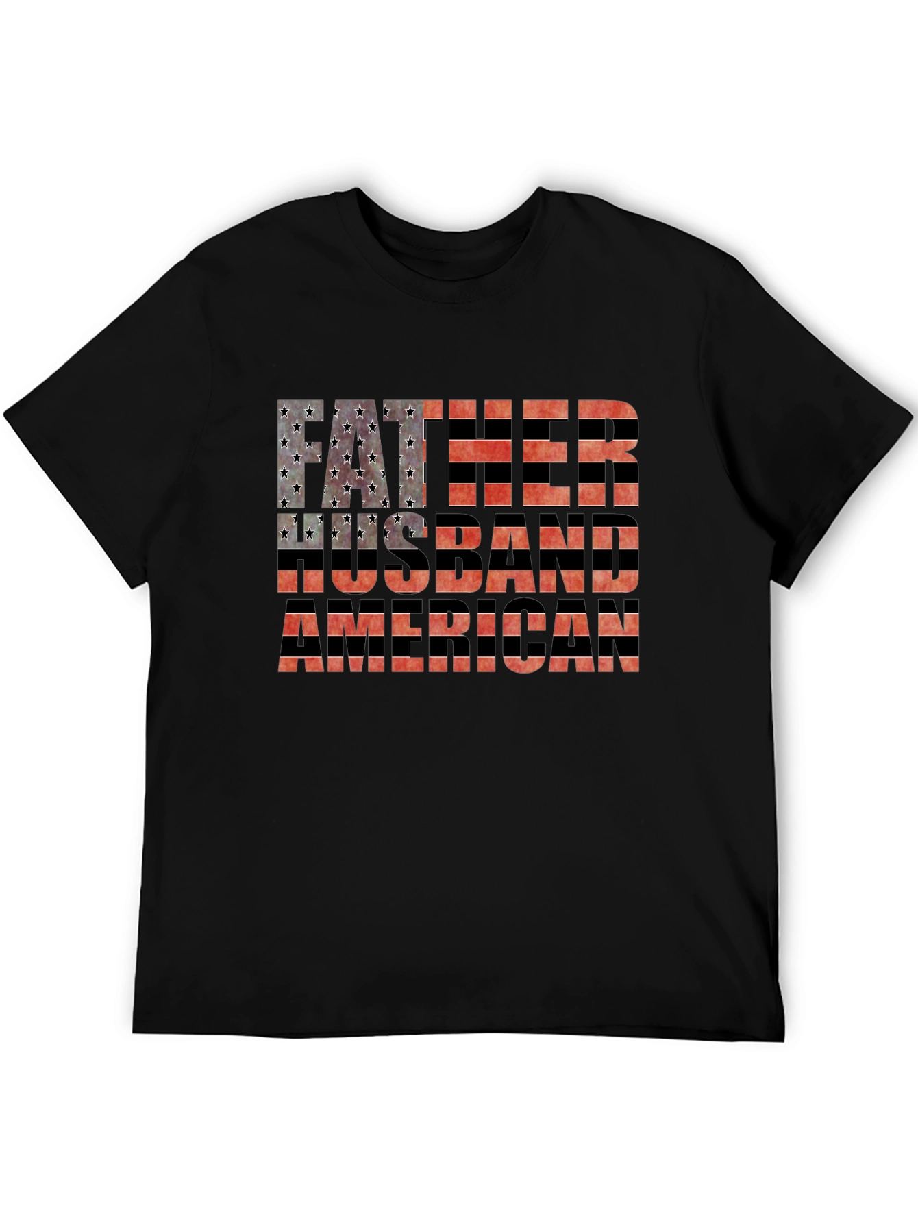 Father Husband American Flag Graphic Tee